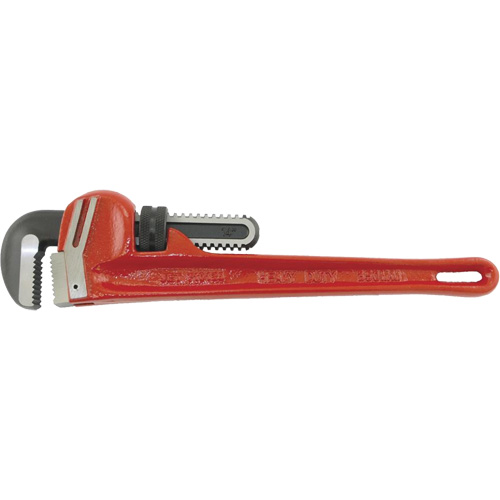 PW-14 Steel Pipe Wrenches - Chrome Molybdenum Jaw, 2-7/16" Jaw Capacity, 14" Long, Chrome Finish Equipment World