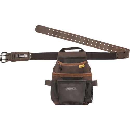 Tool Pouch & Belt, Multiple Tool Holder, Leather, 12 Pockets Equipment World