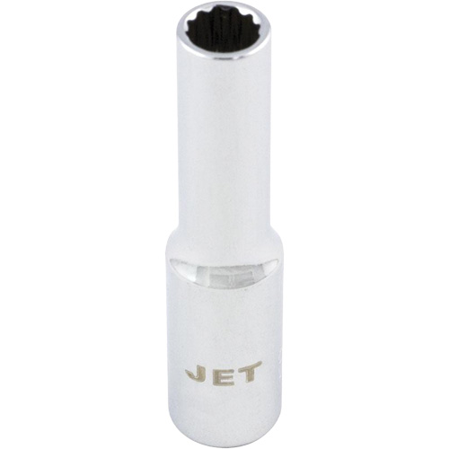 Chrome Socket, 4 mm, 1/4" Drive, 12 Points, Deep Equipment World