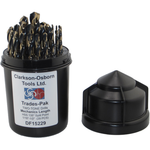 Jeu de forets de m&eacute;canicien 2 tons 29 mcx, Acier rapide Equipment World