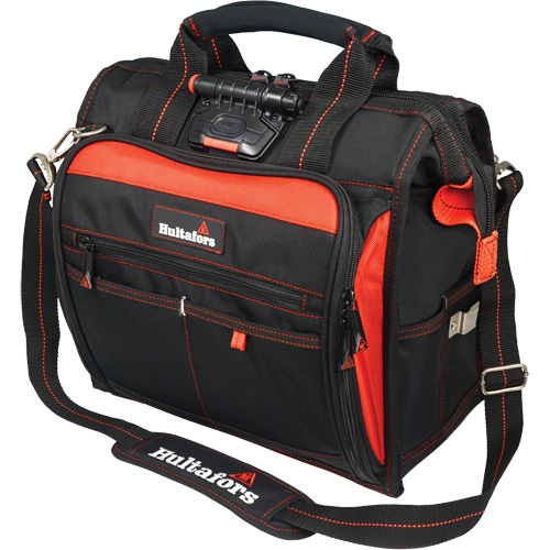 Lighted Technician's Tool Bag, Ballistic Polyester, Black/Red Equipment World