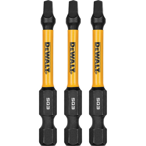 3-Piece FLEXTORQ&reg; Impact Screwdriving Bits, Square, #3, 1/4" Drive Equipment World