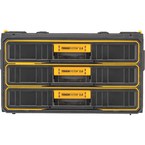 ToughSystem&reg; 2.0 Three-Drawer Unit, 21-4/5" x 12-3/10" x 12-3/5", Black/Yellow Equipment World