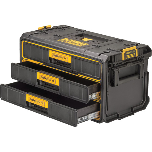 ToughSystem&reg; 2.0 Three-Drawer Unit, 21-4/5" x 12-3/10" x 12-3/5", Black/Yellow Equipment World