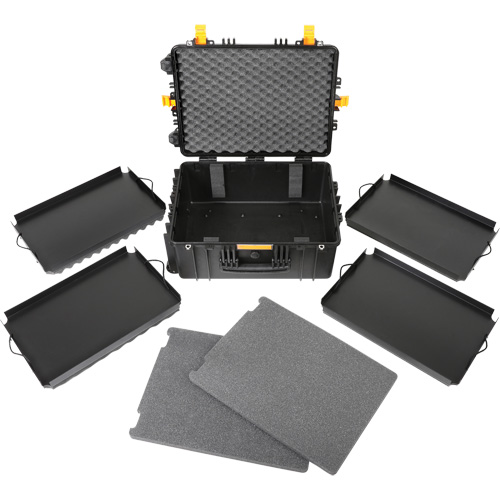 Heavy-Duty Portable Rolling Tool Case, 18-3/5" W x 24-3/5" D x 11-1/2" H, Black Equipment World
