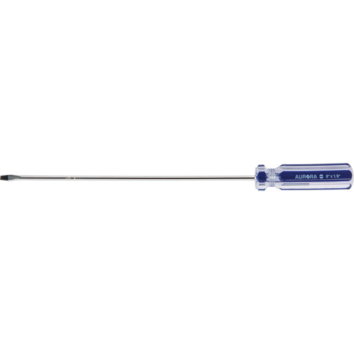 Blue Transparent Striped Slotted Screwdriver, 1/8" Tip, Round, Plastic Handle Equipment World