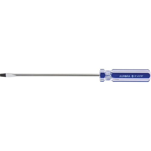 Blue Transparent Striped Slotted Screwdriver, 3/16" Tip, Round, Plastic Handle Equipment World