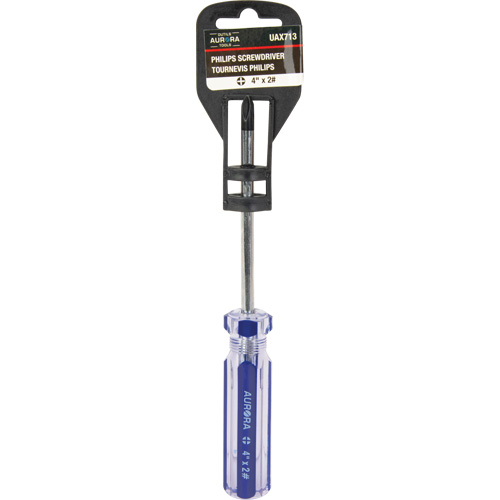 Blue Transparent Striped Philips Screwdriver, #2, Plastic Handle Equipment World