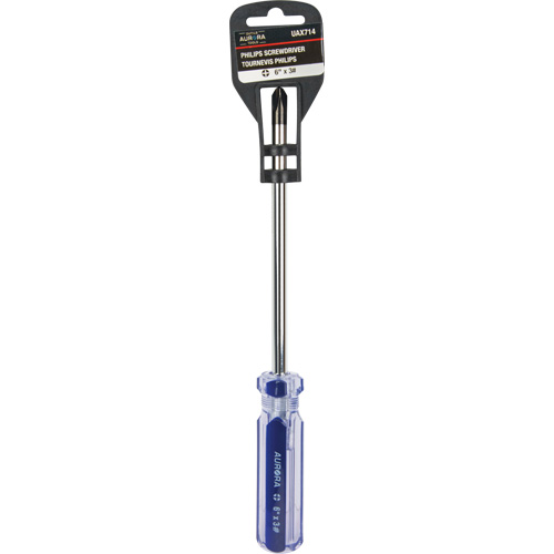 Blue Transparent Striped Philips Screwdriver, #3, Plastic Handle Equipment World