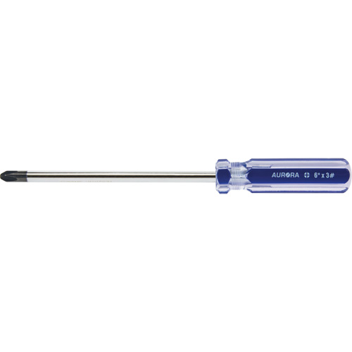 Blue Transparent Striped Philips Screwdriver, #3, Plastic Handle Equipment World