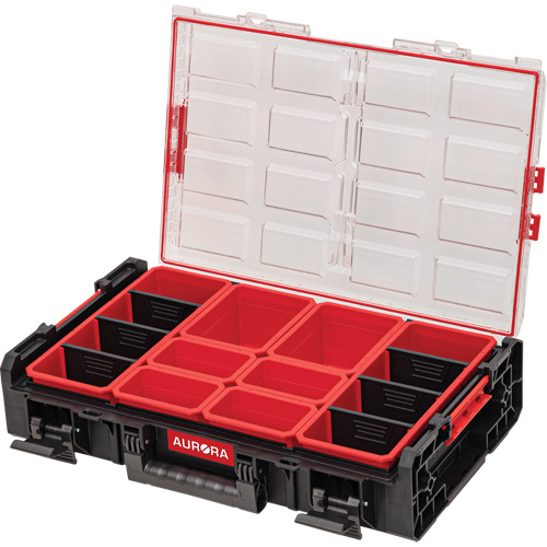 Arx&reg; X-Large Organizer with Short Bins, 23" x 15-1/5" x 5", Black Equipment World