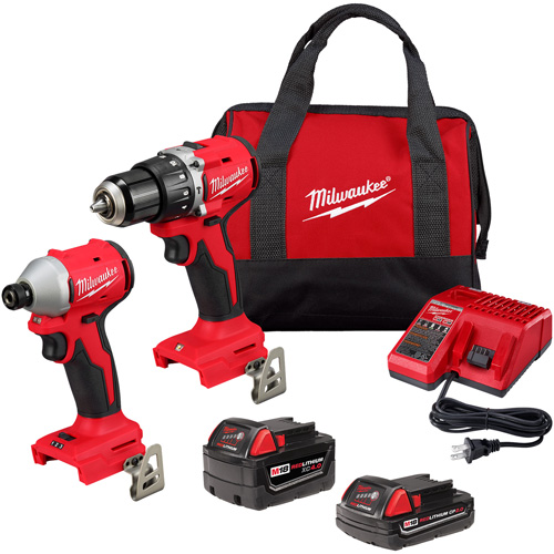 Compact Brushless 2-Tool Combo Kit, Lithium-Ion, 18 V Equipment World