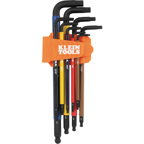 Colour-Coded Extra-Long L Style Hex Key Caddy Set, 9 Pcs., Imperial Equipment World