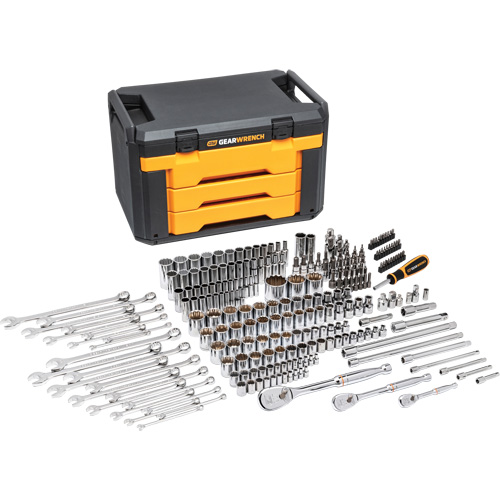 12-Point Mechanics Tool Set in 3 Drawer Storage Box Equipment World