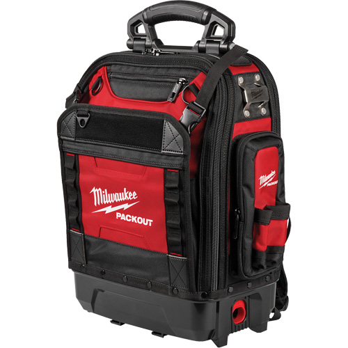 PackOut Structured Backpack, 9-1/2" L x 18" W, Black/Red, Polyester Equipment World