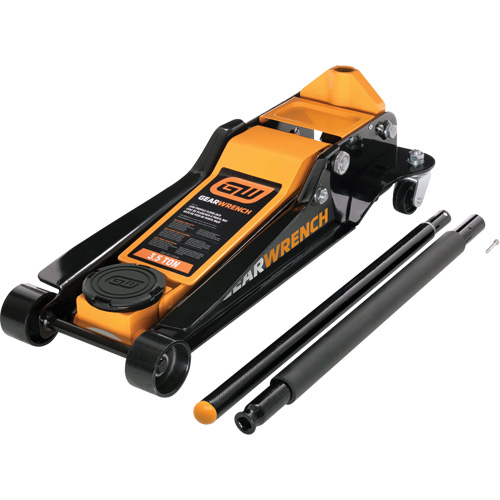 Low Profile Floor Jack, 3.5 Ton(s) Capacity, 3-3/4" Lowered, 21-3/4" Raised, Manual Hydraulic Equipment World