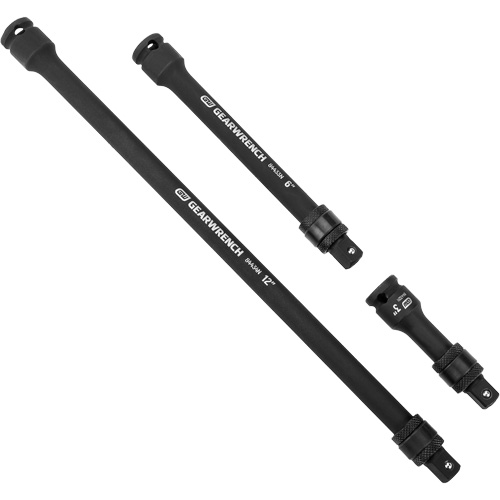 3-Piece Impact Locking Extension Set, 3/8" Drive, Manganese Phosphate Finish, 3 Pcs Equipment World