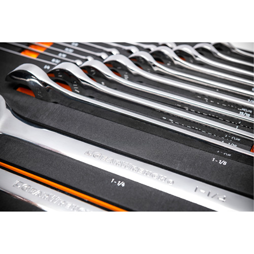 12-Point Long Pattern Combination SAE Wrench Set in Foam Storage Tray, Open-Ended, 19 Pieces, Imperial Equipment World