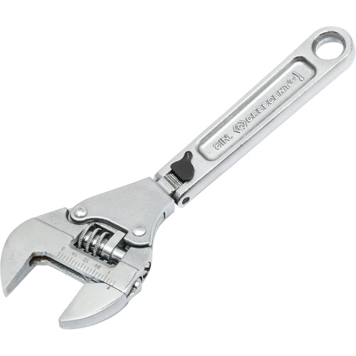 Adjustable Ratcheting Flex Wrench, 8" L, 2-27/50" Max Width, Chrome/Polished Equipment World