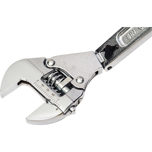 Adjustable Ratcheting Flex Wrench, 8" L, 2-27/50" Max Width, Chrome/Polished Equipment World