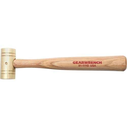 Brass Hammer with Hickory Handle, 1 lbs Head Weight, 11" L Equipment World
