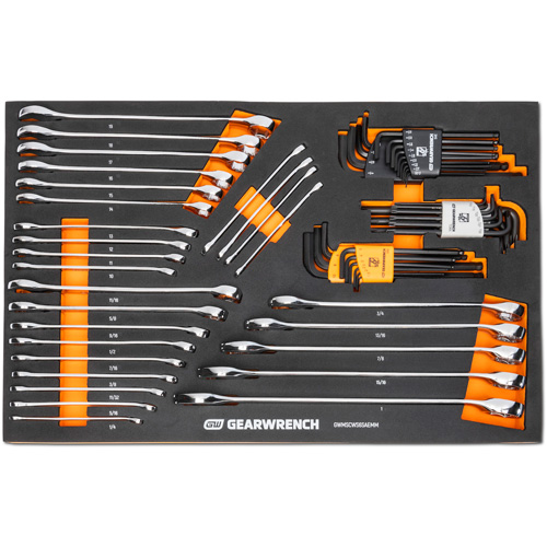 6-Point Combination Wrench and Hex Key Set in Foam Storage Tray Equipment World