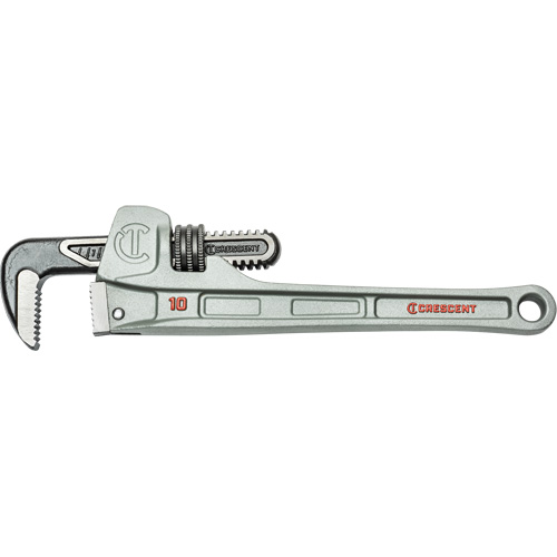 Slim Jaw Pipe Wrench, 1-9/10" Jaw Capacity, 10" Long, Powder Coated Finish, None Handle Equipment World
