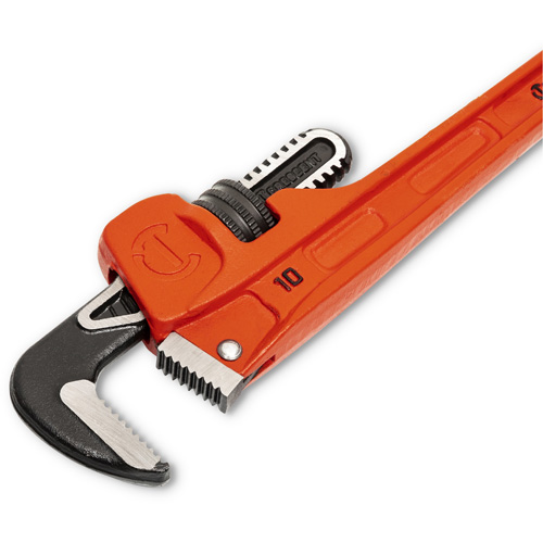 SLIM JAW Pipe Wrench, 1-9/10" Jaw Capacity, 10" Long, Powder Coated Finish, Non-Ergonomic Handle Equipment World