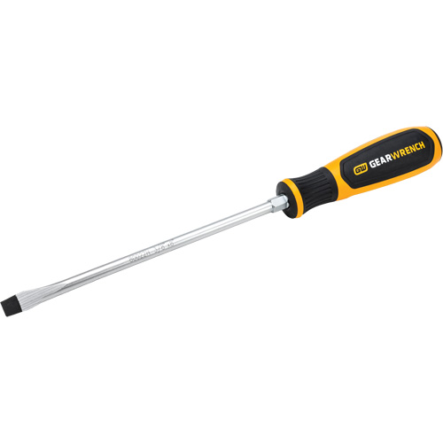 Slotted Dual Material Screwdriver, 3/8", 13-1/10" L, Plastic Handle Equipment World