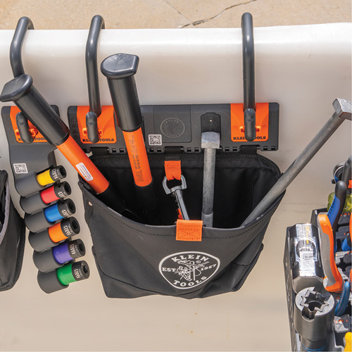 Bucket Work CentreS-Hook Hardware Pouch Module, Nylon, 1 Pockets, Black/Orange Equipment World