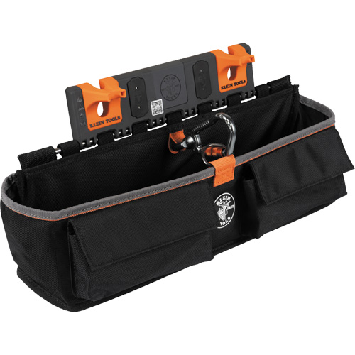 Bucket Work CentreS-Hook Large Pouch Module, Nylon, 3 Pockets, Black/Orange Equipment World