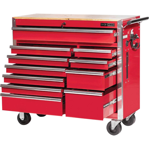 PRC4211 Pro Series Roller Cabinet, 11 Drawers, 42" W x 18" D x Red Equipment World