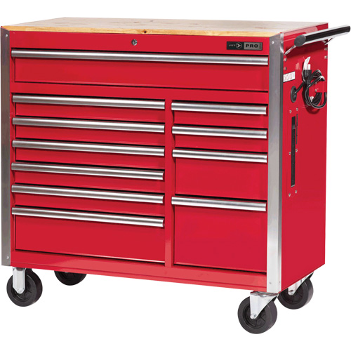 PRC4211 Pro Series Roller Cabinet, 11 Drawers, 42" W x 18" D x Red Equipment World