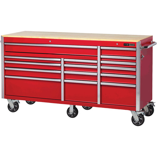 PRC7215 Pro Series Roller Cabinet, 15 Drawers, 72" W x 24" D x Red Equipment World