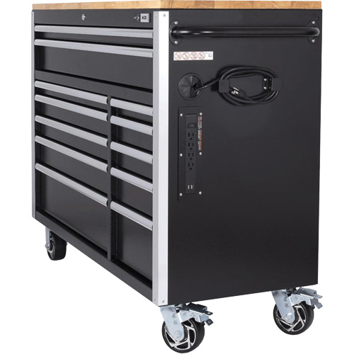 HDRC5212 HD Series Roller Cabinet, 12 Drawers, 51-1/4" W x 21" D x 40-3/10" H, Black Equipment World