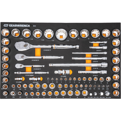 Mechanics Tool Set in Modular Foam Trays with Storage Unit, 194 Pieces Equipment World
