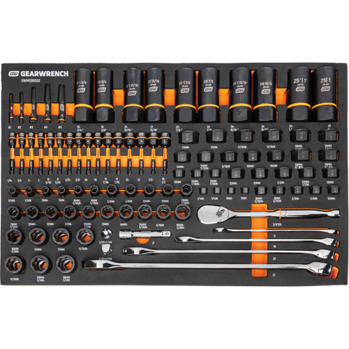 Mechanics Tool Set in Modular Foam Trays with Storage Unit, 247 Pieces Equipment World