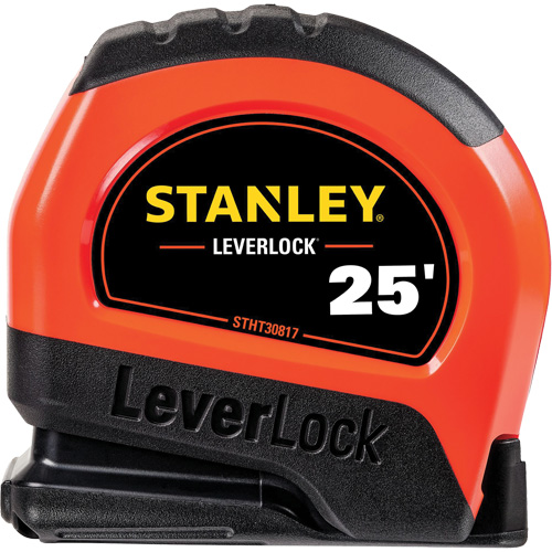 High-Visibility LEVERLOCK&reg; Tape Measure, 25', Imperial Graduations Equipment World