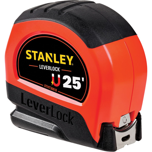 High-Visibility Magnetic LEVERLOCK&reg; Tape Measure, 25', Imperial Graduations Equipment World