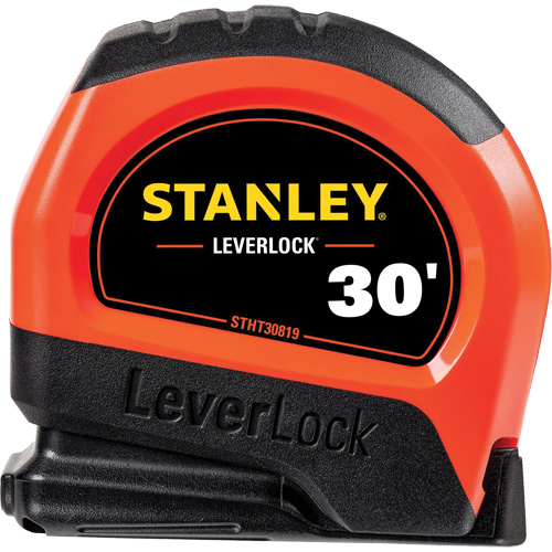 High-Visibility LEVERLOCK&reg; Tape Measure, 30', Imperial Graduations Equipment World
