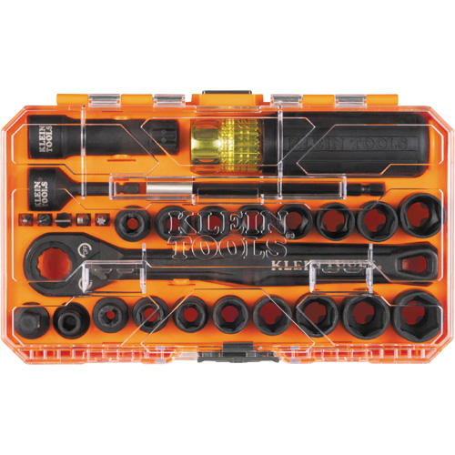 KNECT Essential Pass Through Impact Socket Set, 28 Pcs, Impact, 3/8" Drive Size Equipment World