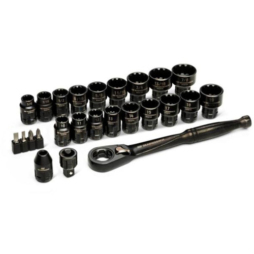 Pass-Thru Ratchet & Socket Set, 25 Pcs, 3/8" Drive Size Equipment World
