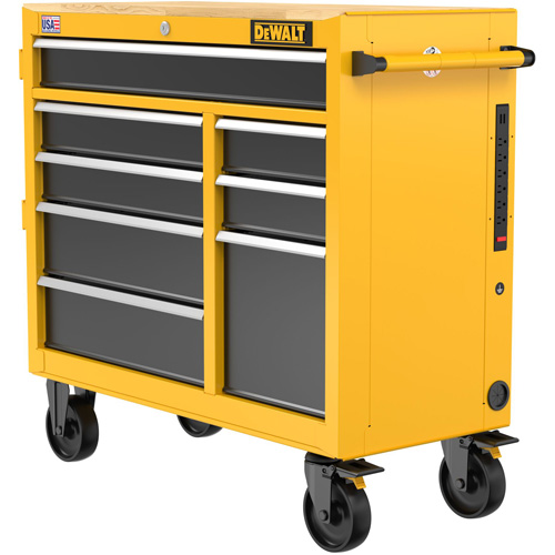 Heavy-Duty Mobile Workstation, 8 Drawers, 40" W x Yellow Equipment World