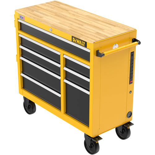 Heavy-Duty Mobile Workstation, 8 Drawers, 40" W x Yellow Equipment World