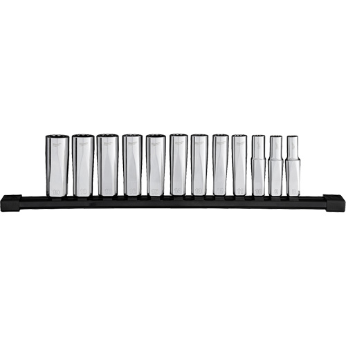 12-Point Deep Well Metric Socket Set, 12 Pcs, 3/8" Drive Size, Deep Equipment World