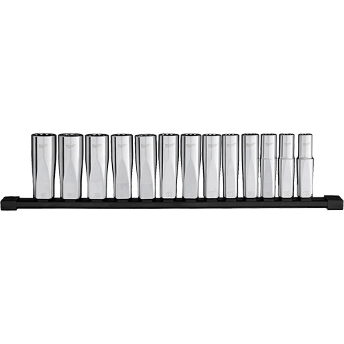 12-Point Deep Well Metric Socket Set, 13 Pcs, 1/2" Drive Size, Deep Equipment World