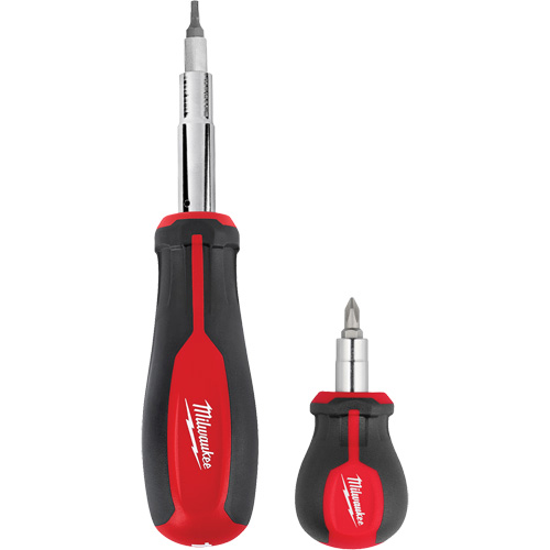 11-in-1 Multi-Bit Screwdriver & 6-in-1 Stubby Multi-Bit Screwdriver Set, 3"/9-4/5" L, Cushion Grip Handle Equipment World