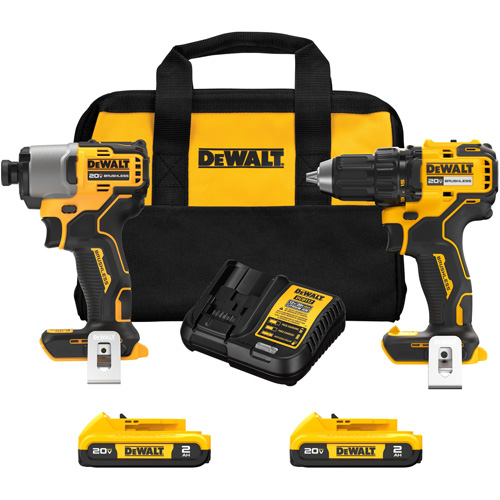 Brushless Cordless Drill/Driver & Impact Driver Combo Kit, Lithium-Ion, 20 V Equipment World