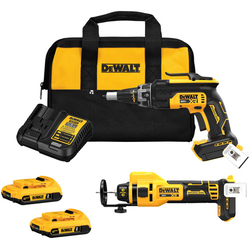XR&reg; Brushless Drywall Screwgun & Cut-Out Tool Combo Kit, Lithium-Ion, 20 V Equipment World