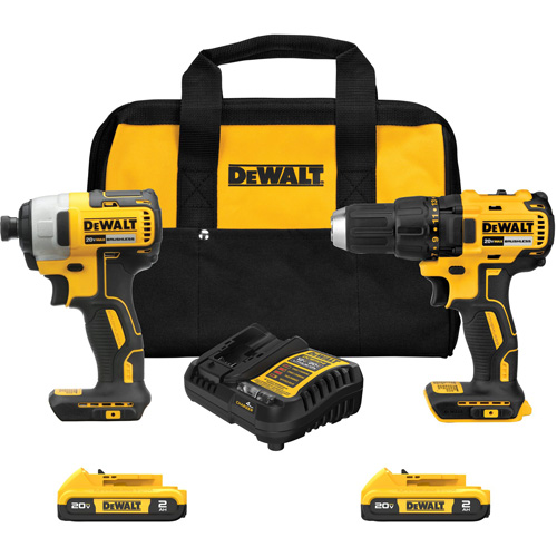Drill & Impact Driver Combo Kit, Lithium-Ion, 20 V Equipment World
